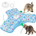 Interactive Hide and Seek Cat Toy, USB Rechargeable Automatic Toy with Moving Feather, Enrichment Toy for Indoor Cats & Kittens