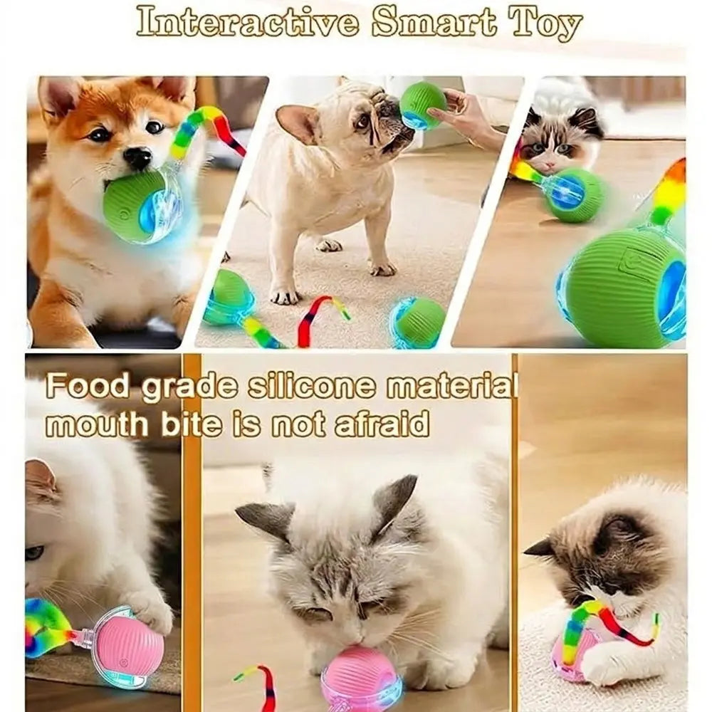 Automatic Rolling Interactive Ball Toy for Cats & Kittens - Smart Motion-Activated Boredom Buster for Indoor Pets, Automatic Rolling Balls for Feline Companions