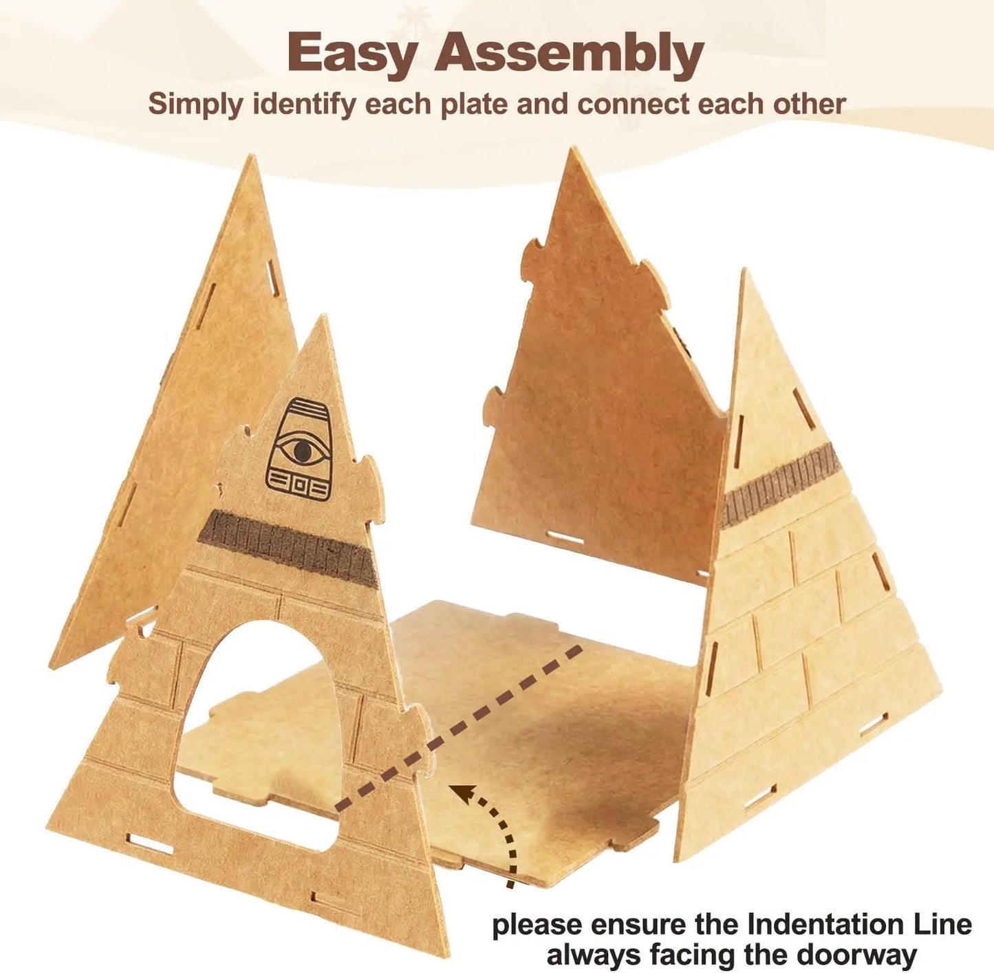Cat Cave Bed for Indoor Cats – Scratch-Resistant Felt Cat House Hideaway with Pharaoh Headdress, Cozy Kitty Hut for Small to Medium Pets
