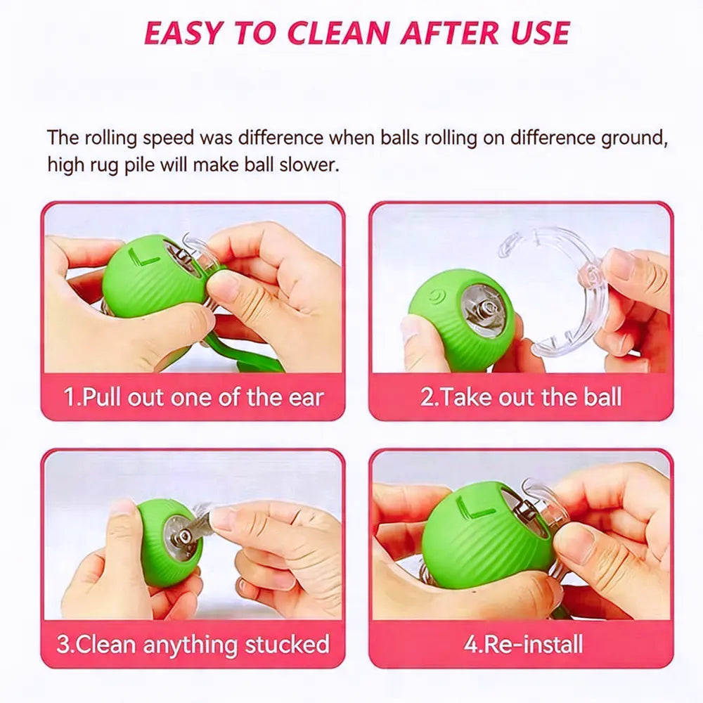 Automatic Rolling Interactive Ball Toy for Cats & Kittens - Smart Motion-Activated Boredom Buster for Indoor Pets, Automatic Rolling Balls for Feline Companions