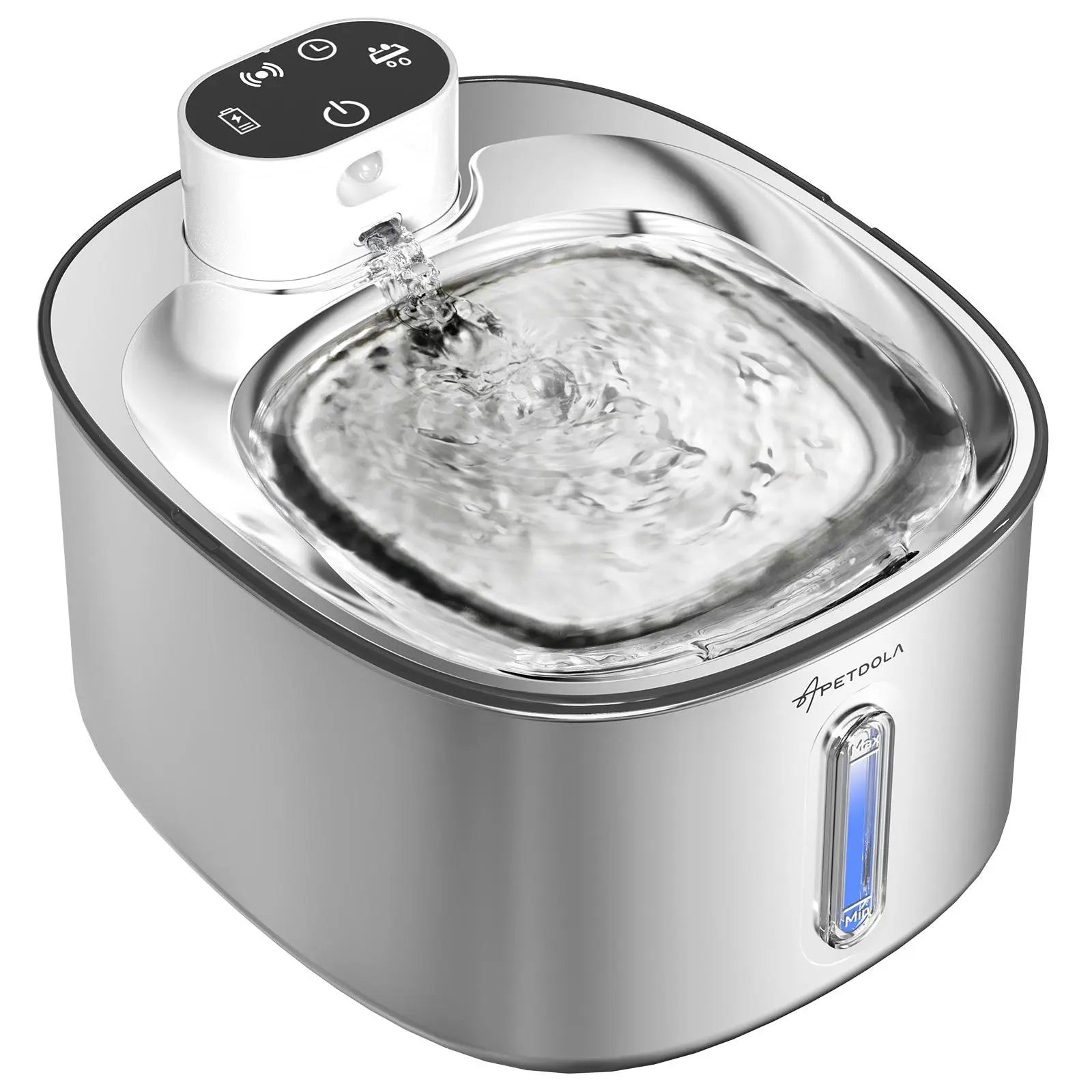 Wireless Cat Water Fountain Stainless Steel,135Floz/4L Battery Operated Automatic Pet Fountain,Cordless Cat Water Dispenser Pet Drinking Water Fountain for Multicat Cats Dog Outdoor
