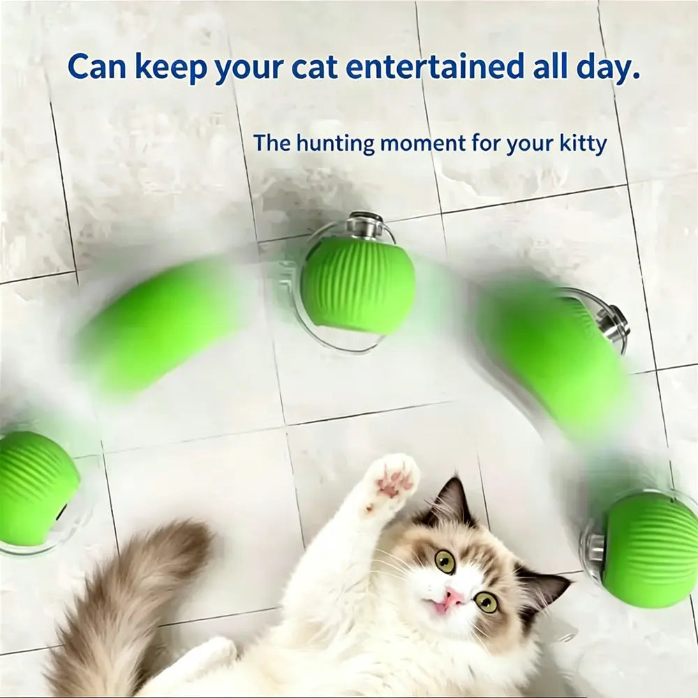 Automatic Rolling Interactive Ball Toy for Cats & Kittens - Smart Motion-Activated Boredom Buster for Indoor Pets, Automatic Rolling Balls for Feline Companions
