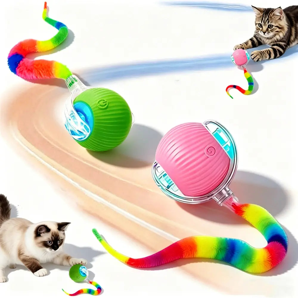 Automatic Rolling Interactive Ball Toy for Cats & Kittens - Smart Motion-Activated Boredom Buster for Indoor Pets, Automatic Rolling Balls for Feline Companions