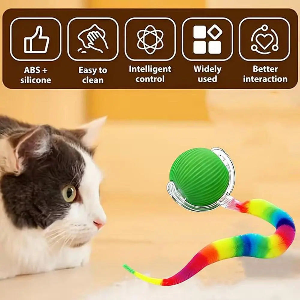 Automatic Rolling Interactive Ball Toy for Cats & Kittens - Smart Motion-Activated Boredom Buster for Indoor Pets, Automatic Rolling Balls for Feline Companions