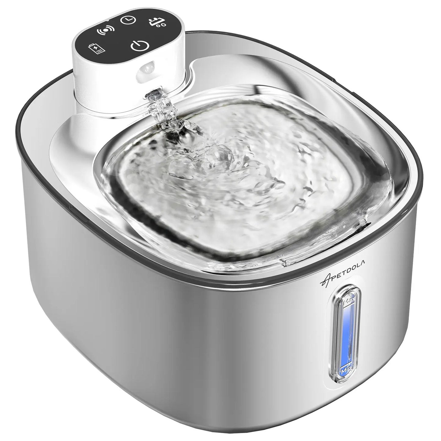 Wireless Cat Water Fountain Stainless Steel,135Floz/4L Battery Operated Automatic Pet Fountain,Cordless Cat Water Dispenser Pet Drinking Water Fountain for Multicat Cats Dog Outdoor