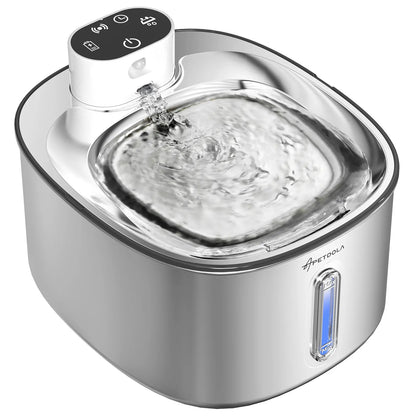 Wireless Cat Water Fountain Stainless Steel,135Floz/4L Battery Operated Automatic Pet Fountain,Cordless Cat Water Dispenser Pet Drinking Water Fountain for Multicat Cats Dog Outdoor