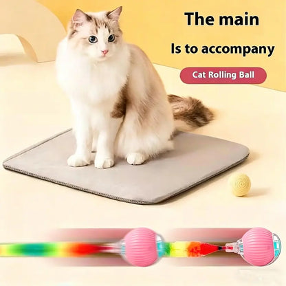 Automatic Rolling Interactive Ball Toy for Cats & Kittens - Smart Motion-Activated Boredom Buster for Indoor Pets, Automatic Rolling Balls for Feline Companions