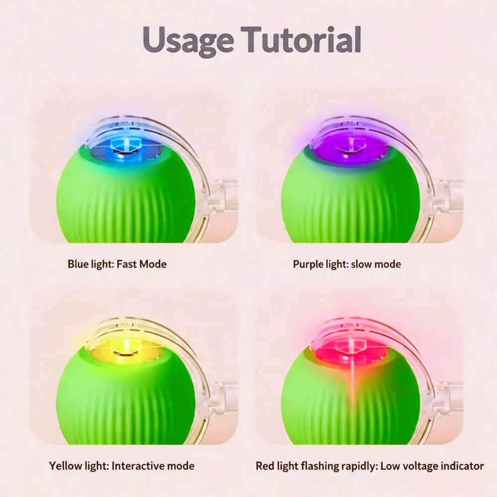 Automatic Rolling Interactive Ball Toy for Cats & Kittens - Smart Motion-Activated Boredom Buster for Indoor Pets, Automatic Rolling Balls for Feline Companions