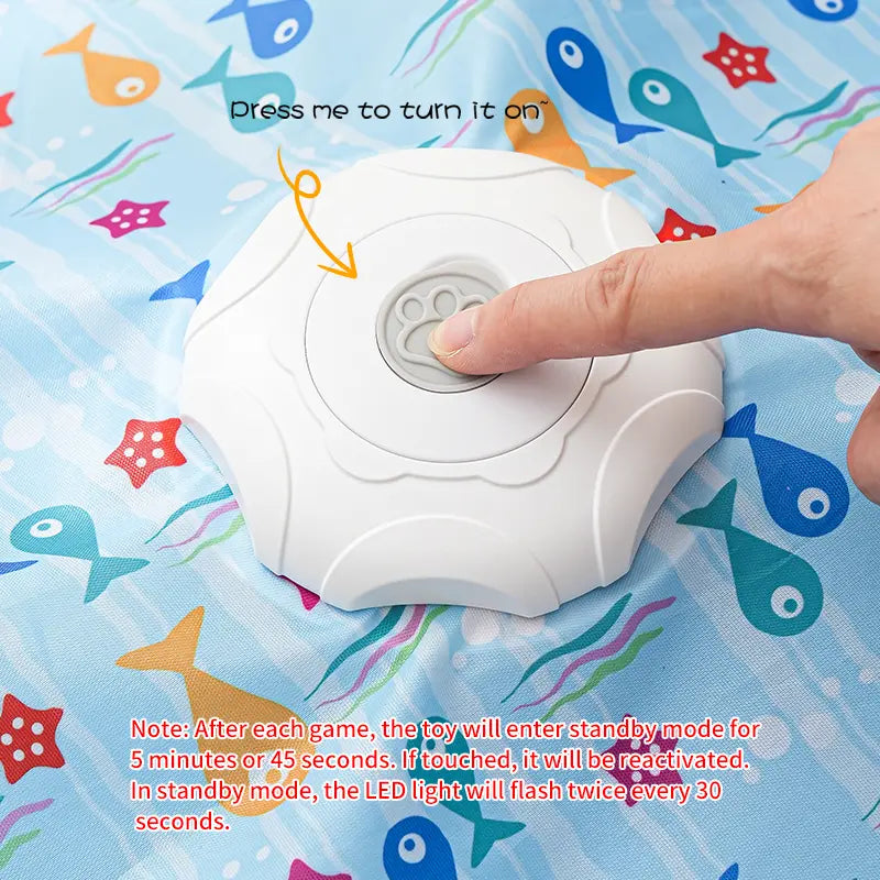 Interactive Hide and Seek Cat Toy, USB Rechargeable Automatic Toy with Moving Feather, Enrichment Toy for Indoor Cats & Kittens