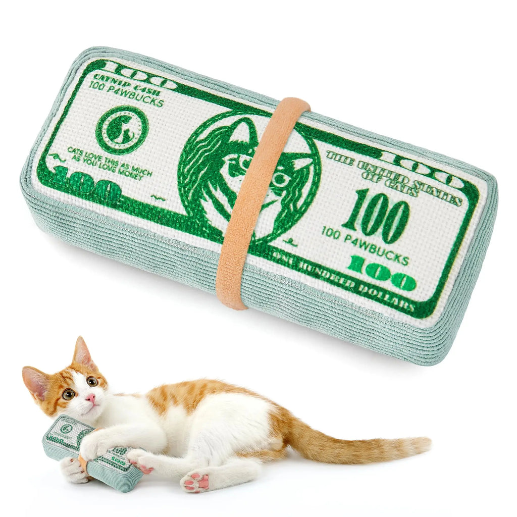 Potaroma Us-Dollar Catnip Crinkly Sound Toy Cat Toys, Mesh Fabric for Teeth Cleaning, Interactive Kicker Toys for Indoor Kitten Exercise 6.0 Inches for All Breeds #Summervibes #Petlovers